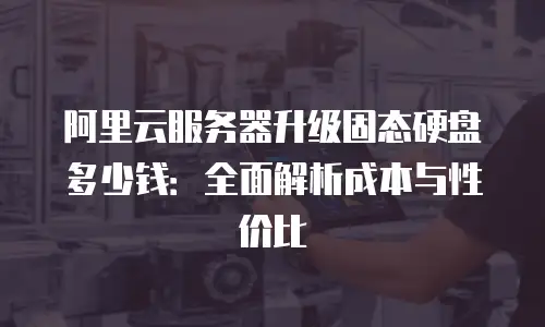 阿里云服务器升级固态硬盘多少钱：全面解析成本与性价比