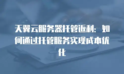 天翼云服务器托管返利：如何通过托管服务实现成本优化