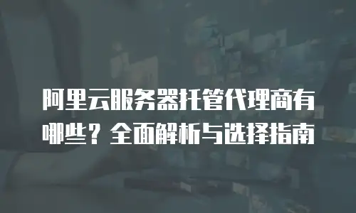 阿里云服务器托管代理商有哪些？全面解析与选择指南