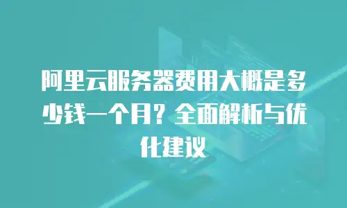 阿里云服务器费用大概是多少钱一个月？全面解析与优化建议