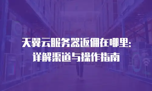 天翼云服务器返佣在哪里：详解渠道与操作指南