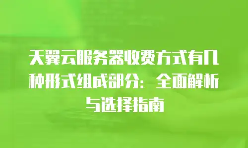 天翼云服务器收费方式有几种形式组成部分：全面解析与选择指南