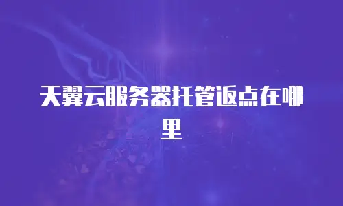 天翼云服务器托管返点在哪里