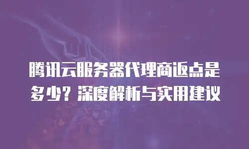 腾讯云服务器代理商返点是多少？深度解析与实用建议