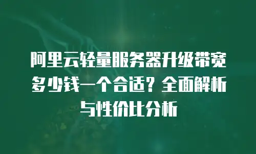 阿里云轻量服务器升级带宽多少钱一个合适？全面解析与性价比分析