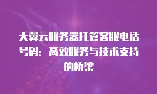 天翼云服务器托管客服电话号码：高效服务与技术支持的桥梁