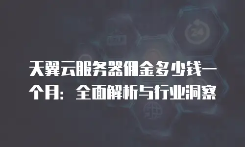 天翼云服务器佣金多少钱一个月：全面解析与行业洞察