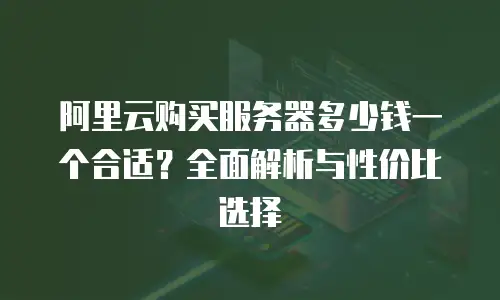 阿里云购买服务器多少钱一个合适？全面解析与性价比选择