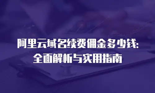 阿里云域名续费佣金多少钱：全面解析与实用指南