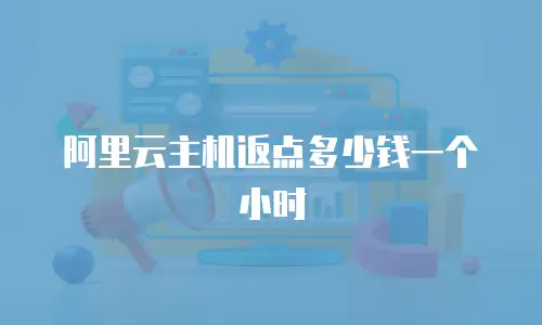 阿里云主机返点多少钱一个小时