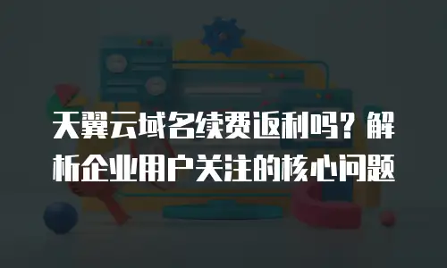 天翼云域名续费返利吗？解析企业用户关注的核心问题