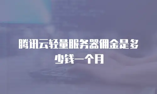 腾讯云轻量服务器佣金是多少钱一个月