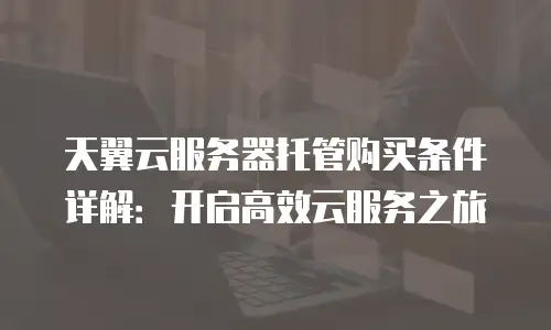 天翼云服务器托管购买条件详解：开启高效云服务之旅