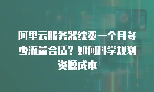 阿里云服务器续费一个月多少流量合适？如何科学规划资源成本
