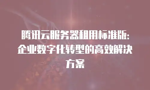 腾讯云服务器租用标准版：企业数字化转型的高效解决方案