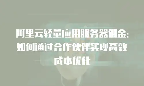 阿里云轻量应用服务器佣金：如何通过合作伙伴实现高效成本优化