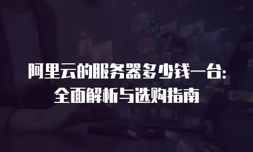 阿里云的服务器多少钱一台：全面解析与选购指南