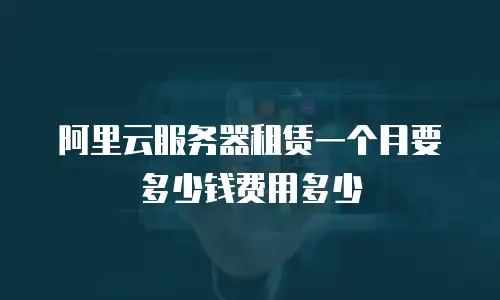 阿里云服务器租赁一个月要多少钱费用多少