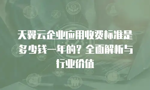 天翼云企业应用收费标准是多少钱一年的？全面解析与行业价值