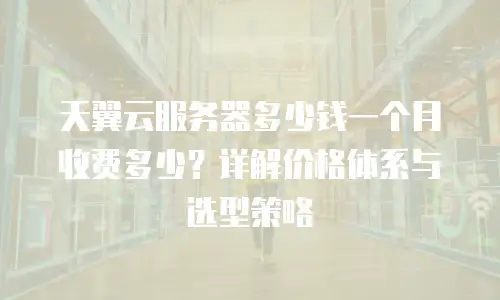 天翼云服务器多少钱一个月收费多少？详解价格体系与选型策略