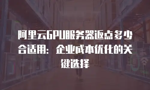 阿里云GPU服务器返点多少合适用：企业成本优化的关键选择