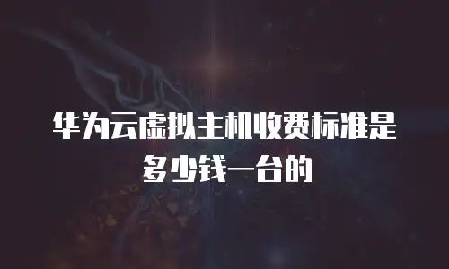 华为云虚拟主机收费标准是多少钱一台的