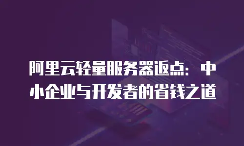 阿里云轻量服务器返点：中小企业与开发者的省钱之道
