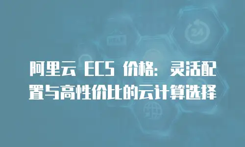 阿里云 ECS 价格：灵活配置与高性价比的云计算选择