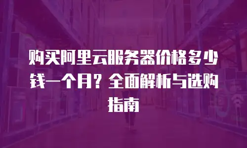 购买阿里云服务器价格多少钱一个月？全面解析与选购指南