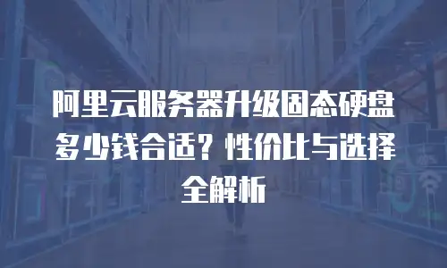 阿里云服务器升级固态硬盘多少钱合适？性价比与选择全解析
