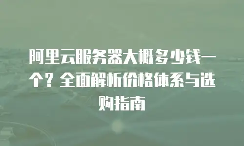阿里云服务器大概多少钱一个？全面解析价格体系与选购指南