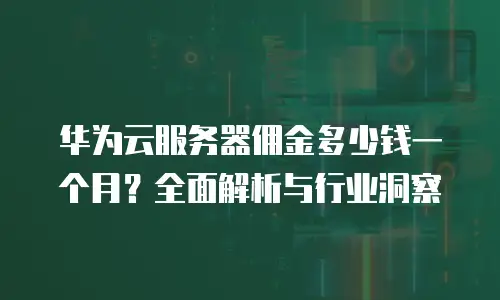 华为云服务器佣金多少钱一个月？全面解析与行业洞察
