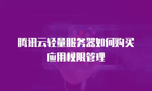 腾讯云轻量服务器如何购买应用权限管理