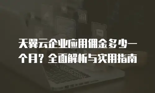 天翼云企业应用佣金多少一个月？全面解析与实用指南