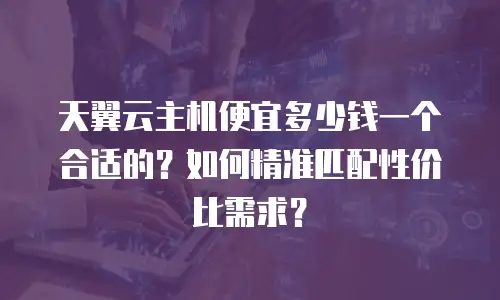 天翼云主机便宜多少钱一个合适的？如何精准匹配性价比需求？