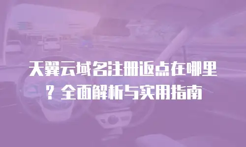 天翼云域名注册返点在哪里？全面解析与实用指南