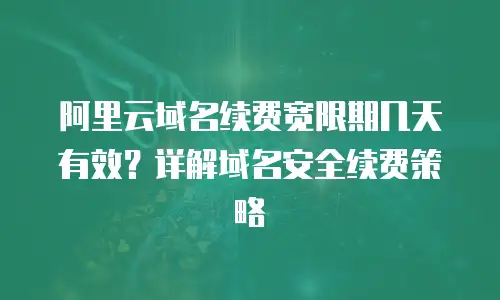 阿里云域名续费宽限期几天有效？详解域名安全续费策略