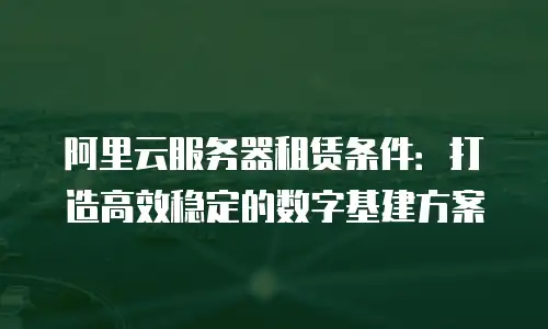 阿里云服务器租赁条件：打造高效稳定的数字基建方案