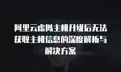 阿里云虚拟主机升级后无法获取主机信息的深度解析与解决方案