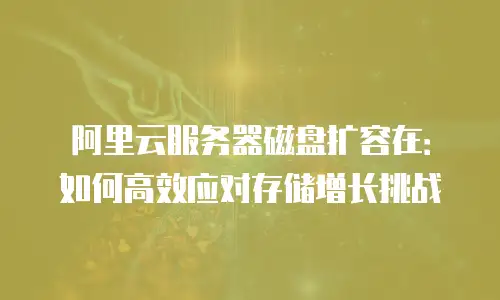 阿里云服务器磁盘扩容在：如何高效应对存储增长挑战