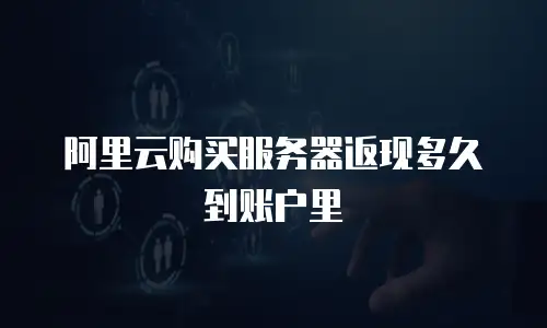 阿里云购买服务器返现多久到账户里