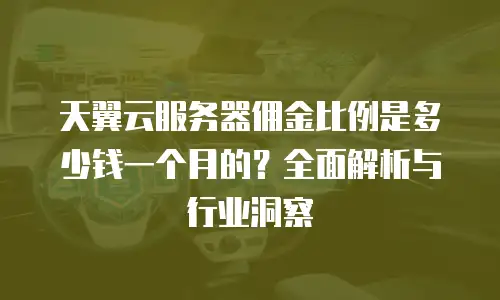 天翼云服务器佣金比例是多少钱一个月的？全面解析与行业洞察