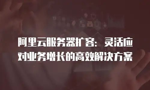 阿里云服务器扩容：灵活应对业务增长的高效解决方案