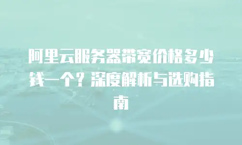 阿里云服务器带宽价格多少钱一个？深度解析与选购指南