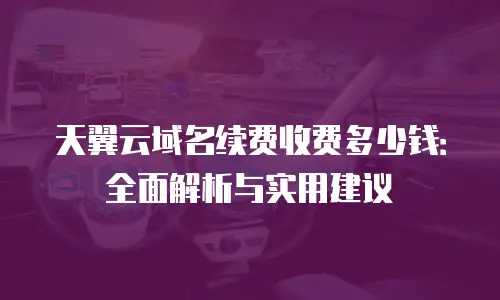天翼云域名续费收费多少钱：全面解析与实用建议