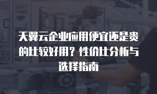 天翼云企业应用便宜还是贵的比较好用？性价比分析与选择指南