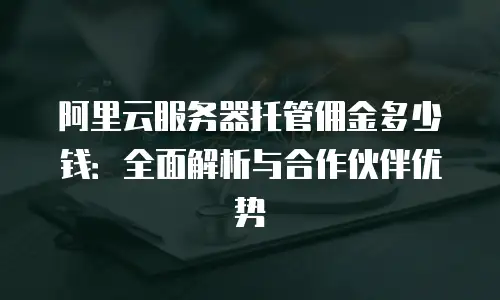 阿里云服务器托管佣金多少钱：全面解析与合作伙伴优势