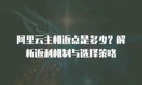 阿里云主机返点是多少？解析返利机制与选择策略
