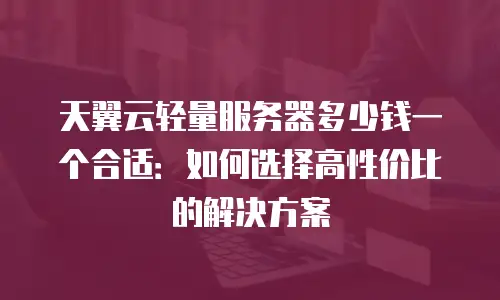 天翼云轻量服务器多少钱一个合适：如何选择高性价比的解决方案