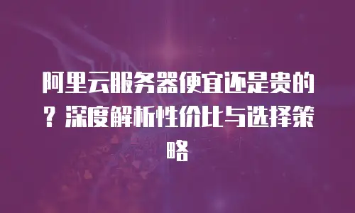 阿里云服务器便宜还是贵的？深度解析性价比与选择策略